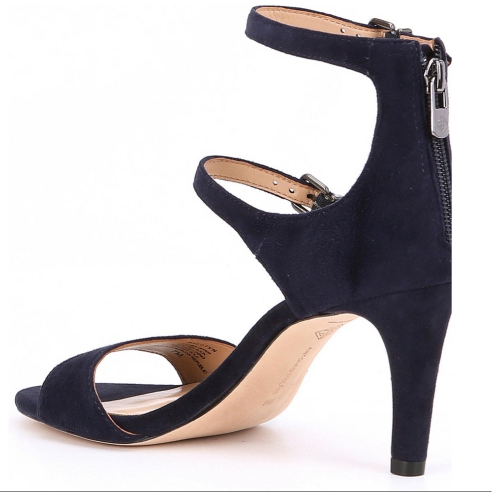 Chic Navy Blue Strappy Heels - Picture 2 of 8